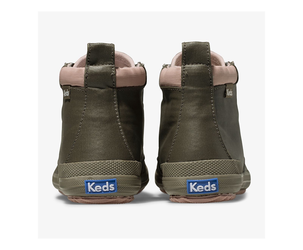 Keds Stiefel Kinder Olivgrün - Cyber Scout Coated Segeltuch - BVH-795842